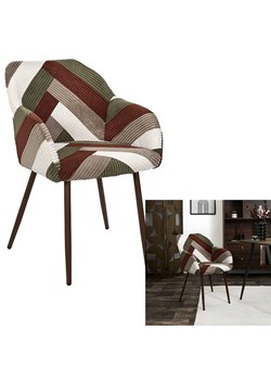 THE HOME DECO FACTORY Krzesło tapicerowane w kolorze brązowo-szaro-białym - 62 x 84 x 59 cm ze sklepu Limango Polska w kategorii Meble - zdjęcie 188294172
