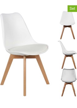 THE HOME DECO FACTORY Krzesła (2 szt.) w kolorze białym - 58 x 81,5 x 49 cm ze sklepu Limango Polska w kategorii Meble - zdjęcie 188294281