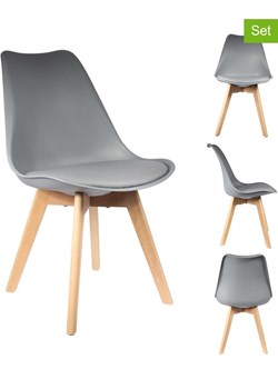 THE HOME DECO FACTORY Krzesła (2 szt.)  w kolorze szarym - 58 x 81,5 x 49 cm ze sklepu Limango Polska w kategorii Meble - zdjęcie 188294293