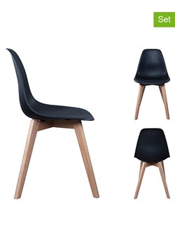 THE HOME DECO FACTORY Krzesła (2 szt.) w kolorze czarnym - 46,2 x 86,4 x 52 cm ze sklepu Limango Polska w kategorii Meble - zdjęcie 188294310