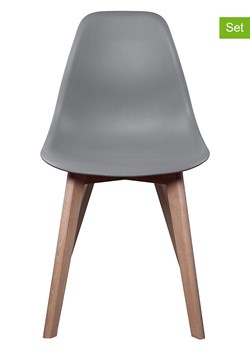 THE HOME DECO FACTORY Krzesła (2 szt.) w kolorze szarym - 46 x 86 x 52 cm ze sklepu Limango Polska w kategorii Meble - zdjęcie 188294311