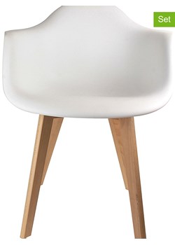 THE HOME DECO FACTORY Krzesła (2 szt.) w kolorze białym - 62 x 82,5 x 60,5 cm ze sklepu Limango Polska w kategorii Meble - zdjęcie 188294332