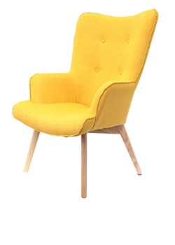 THE HOME DECO FACTORY Fotel w kolorze żółtym - 67,5 x 99 x 70 cm ze sklepu Limango Polska w kategorii Pufy i siedziska - zdjęcie 188294370