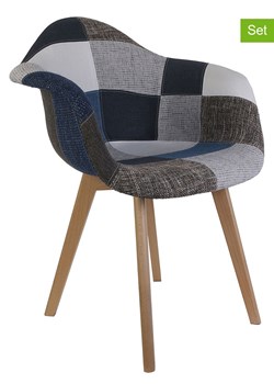 THE HOME DECO FACTORY Krzesła (2 szt.) w kolorze szaro-niebieskim - 64,5 x 85 x 59 cm ze sklepu Limango Polska w kategorii Meble - zdjęcie 188294583