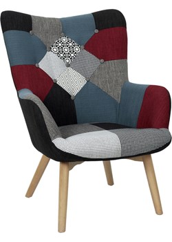 THE HOME DECO FACTORY Fotel "Milano" w kolorze szarym ze wzorem - 72 x 99 x 80 cm ze sklepu Limango Polska w kategorii Pufy i siedziska - zdjęcie 188294622