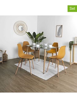 THE HOME DECO FACTORY Krzesła (2 szt.) "Scandinave" w kolorze żółtym - 46 x 85 x 56 cm ze sklepu Limango Polska w kategorii Meble - zdjęcie 188294874