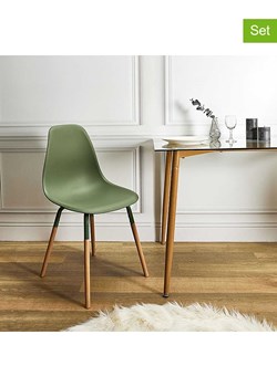 THE HOME DECO FACTORY Krzesła (2 szt.) "Scandinave" w kolorze zielonym - 46 x 85 x 56 cm ze sklepu Limango Polska w kategorii Meble - zdjęcie 188294882