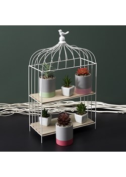 THE HOME DECO FACTORY Etażerka w kolorze biało-jasnobrązowym - 31 x 51 x 15 cm ze sklepu Limango Polska w kategorii Misy i tace dekoracyjne - zdjęcie 188295003