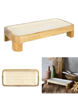 Ethnical Life Etażerka w kolorze beżowo-kremowym - 30 x 5,5 x 14 cm ze sklepu Limango Polska w kategorii Misy i tace dekoracyjne - zdjęcie 188295173