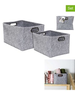 THE HOME DECO FACTORY Koszyki (2 szt.) w kolorze szarym ze sklepu Limango Polska w kategorii Akcesoria i przechowywanie - zdjęcie 188295341