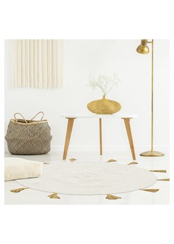 THE HOME DECO FACTORY Dywan bawełniany w kolorze kremowym - Ø 90 cm ze sklepu Limango Polska w kategorii Dywany - zdjęcie 188295653