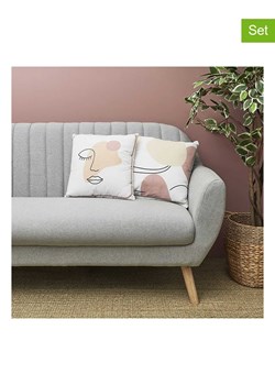 THE HOME DECO FACTORY Poduszki (2 szt.) "Poesie" w kolorze biało-jasnoróżowym - 40 x 40 cm ze sklepu Limango Polska w kategorii Poduszki dekoracyjne - zdjęcie 188295761