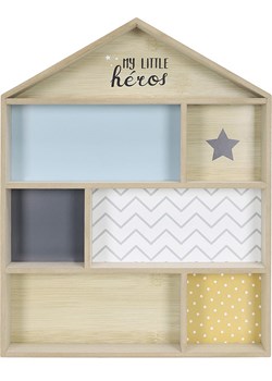 The Home Deco Kids Regał ścienny "Maison" w kolorze jasnobrązowo-błękitnym- 40 x 54 x 10 cm ze sklepu Limango Polska w kategorii Meble dziecięce - zdjęcie 188295843