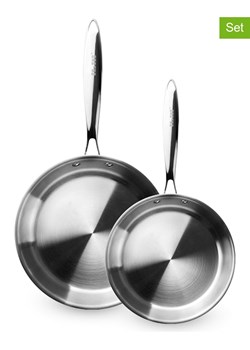 Ibili Patelnie (2 szt.) "Triply Natural" w kolorze srebrnym ze sklepu Limango Polska w kategorii Garnki - zdjęcie 188296161