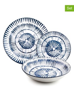 Ibili 12-częściowy zestaw talerzy "Zeeland" w kolorze biało-niebieskim ze sklepu Limango Polska w kategorii Naczynia - zdjęcie 188296490