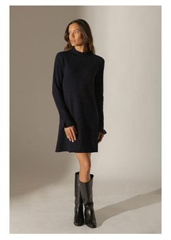 Perfect Cashmere Kaszmirowa sukienka "Lyamia" w kolorze granatowym ze sklepu Limango Polska w kategorii Sukienki - zdjęcie 188302361