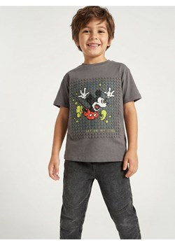 Sinsay - Bawełniana koszulka z nadrukiem Mickey Mouse - szary ze sklepu Sinsay w kategorii T-shirty chłopięce - zdjęcie 188303121