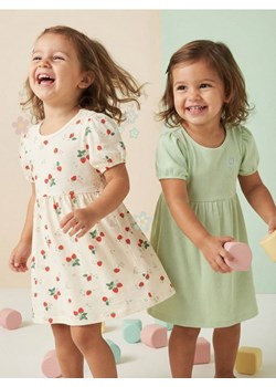 Sinsay - Sukienka dresowa z bufkami 2 pack - kremowy ze sklepu Sinsay w kategorii Sukienki niemowlęce - zdjęcie 188303132