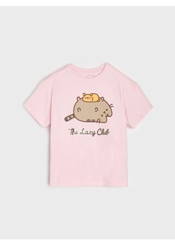 Sinsay - Bawełniana koszulka z nadrukiem Pusheen the Cat - fioletowy ze sklepu Sinsay w kategorii Bluzki dziewczęce - zdjęcie 188303182