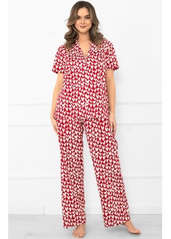 Bawełniana piżama damska w serca Ksenia, Kolor czerwony-wzór, Rozmiar S, Italian Fashion ze sklepu Primodo w kategorii Piżamy damskie - zdjęcie 188303893