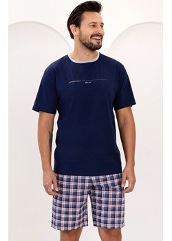 Bawełniana piżama męska granatowa 502, Kolor granatowy-wzór, Rozmiar M, Regina ze sklepu Primodo w kategorii Piżamy męskie - zdjęcie 188303911
