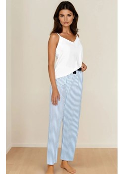 Piżama damska długie spodnie Erica, Kolor biało-niebieski, Rozmiar S, Momenti per me ze sklepu Intymna w kategorii Piżamy damskie - zdjęcie 188304053