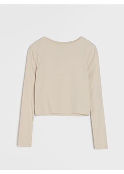 Sinsay - Koszulka z długim rękawem basic - kremowy ze sklepu Sinsay w kategorii Bluzki damskie - zdjęcie 188304763