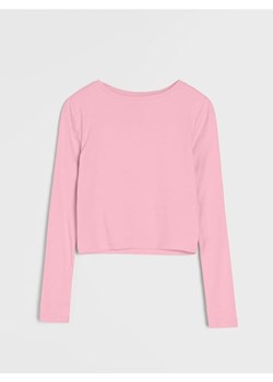 Sinsay - Koszulka z długim rękawem basic - różowy ze sklepu Sinsay w kategorii Bluzki damskie - zdjęcie 188304764