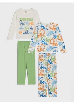 Sinsay - Piżamy dwuczęściowe w pojazdy 2 pack - kremowy ze sklepu Sinsay w kategorii Piżamy dziecięce - zdjęcie 188304832