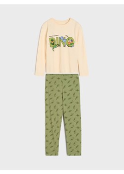 Sinsay - Bawełniana piżama dwuczęściowa w dinozaury - kremowy ze sklepu Sinsay w kategorii Piżamy dziecięce - zdjęcie 188304851