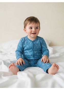 Sinsay - Bawełniany pajacyk ze wzorem - niebieski ze sklepu Sinsay w kategorii Pajacyki - zdjęcie 188304860