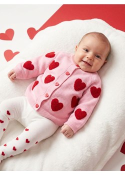 Sinsay - Bawełniany sweter ze wzorem w serca - różowy ze sklepu Sinsay w kategorii Bluzy i swetry - zdjęcie 188304892