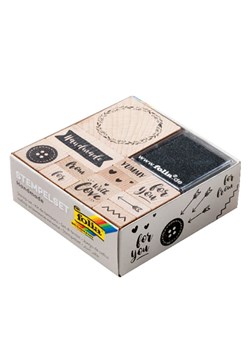 folia PAPER Zestaw drewnianych stempli "Handmade" w kolorze beżowym ze sklepu Limango Polska w kategorii Zabawki - zdjęcie 188306301