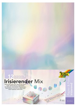 folia PAPER Zestaw arkuszy (12 szt.) "Iridescent" w kolorze srebrnym ze wzorem - 35 x 25 cm ze sklepu Limango Polska w kategorii Akcesoria biurowe - zdjęcie 188306304