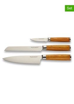 Echtwerk Noże (3 szt.) w kolorze srebrno-jasnobrązowym ze sklepu Limango Polska w kategorii Noże kuchenne - zdjęcie 188310231