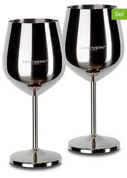 Echtwerk Kieliszki (2 szt.) w kolorze srebrnym do wina - 500 ml ze sklepu Limango Polska w kategorii Naczynia - zdjęcie 188310442