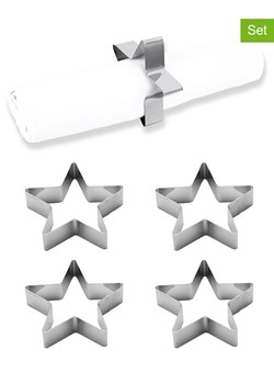 Echtwerk Serwetniki (4 szt.) "Star" w kolorze srebrnym - Ø 7 cm ze sklepu Limango Polska w kategorii Akcesoria kuchenne - zdjęcie 188310500