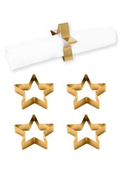 Echtwerk Obręcze (4 szt.) "Star" w kolorze złotym do serwetek - Ø 7 cm ze sklepu Limango Polska w kategorii Akcesoria kuchenne - zdjęcie 188310503