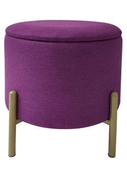 Echtwerk Hocker "Logan" w kolorze fioletowym ze schowkiem - wys. 40 x Ø 36 cm ze sklepu Limango Polska w kategorii Pufy i siedziska - zdjęcie 188310603