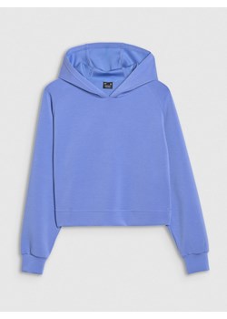 Damska bluza dresowa nierozpinana z kapturem 4F 4FWSS25TSWSF1562 - niebieska ze sklepu Sportstylestory.com w kategorii Bluzy damskie - zdjęcie 188312840