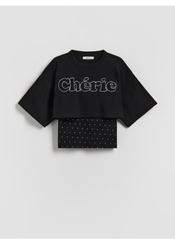 Reserved - Bluzka z topem - czarny ze sklepu Reserved w kategorii Bluzki dziewczęce - zdjęcie 188313204