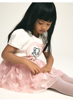 Reserved - Tiulowa spódnica z aplikacją - brudny róż ze sklepu Reserved w kategorii Sukienki dziewczęce - zdjęcie 188313382