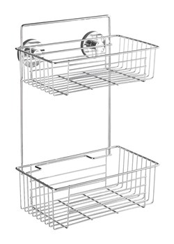 Wenko Regał prysznicowy "Vacuum-Loc Bari" w kolorze srebrnym - 26 x 38 x 17 cm ze sklepu Limango Polska w kategorii Akcesoria łazienkowe - zdjęcie 188317150