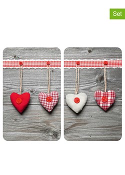 Wenko Płyty (2 szt.) w kolorze szaro-czerwonym na kuchenkę - 30 x 52 cm ze sklepu Limango Polska w kategorii Akcesoria kuchenne - zdjęcie 188318403