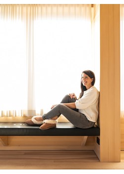 kitz pichler Skórzane bambosze "Gisi" w kolorze beżowym ze sklepu Limango Polska w kategorii Kapcie damskie - zdjęcie 188320184