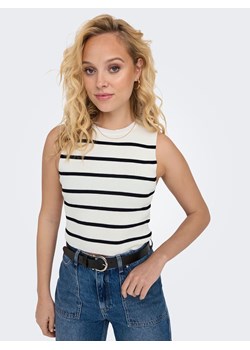 ONLY Top dzianinowy w kolorze kremowo-czarnym ze sklepu Limango Polska w kategorii Bluzki damskie - zdjęcie 188320682