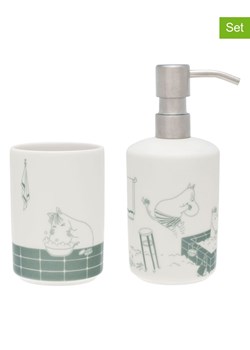 Moomin 2-częściowy zestaw "Bathtime" w kolorze biało-zielonym ze sklepu Limango Polska w kategorii Dozowniki do mydła - zdjęcie 188323664