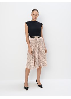Mohito - Plisowana wzorzysta spódnica midi - beżowy ze sklepu Mohito w kategorii Spódnice - zdjęcie 188326641
