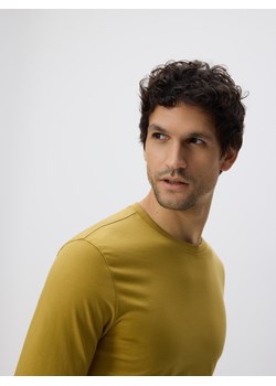 Reserved - Longsleeve z merceryzowanej bawełny - jasny zielony ze sklepu Reserved w kategorii T-shirty męskie - zdjęcie 188326920