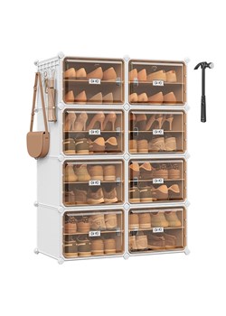 SONGMICS Szafka w kolorze biało-jasnobrązowym na buty - 95 x 125,5 x 32 cm ze sklepu Limango Polska w kategorii Szafy - zdjęcie 188327834